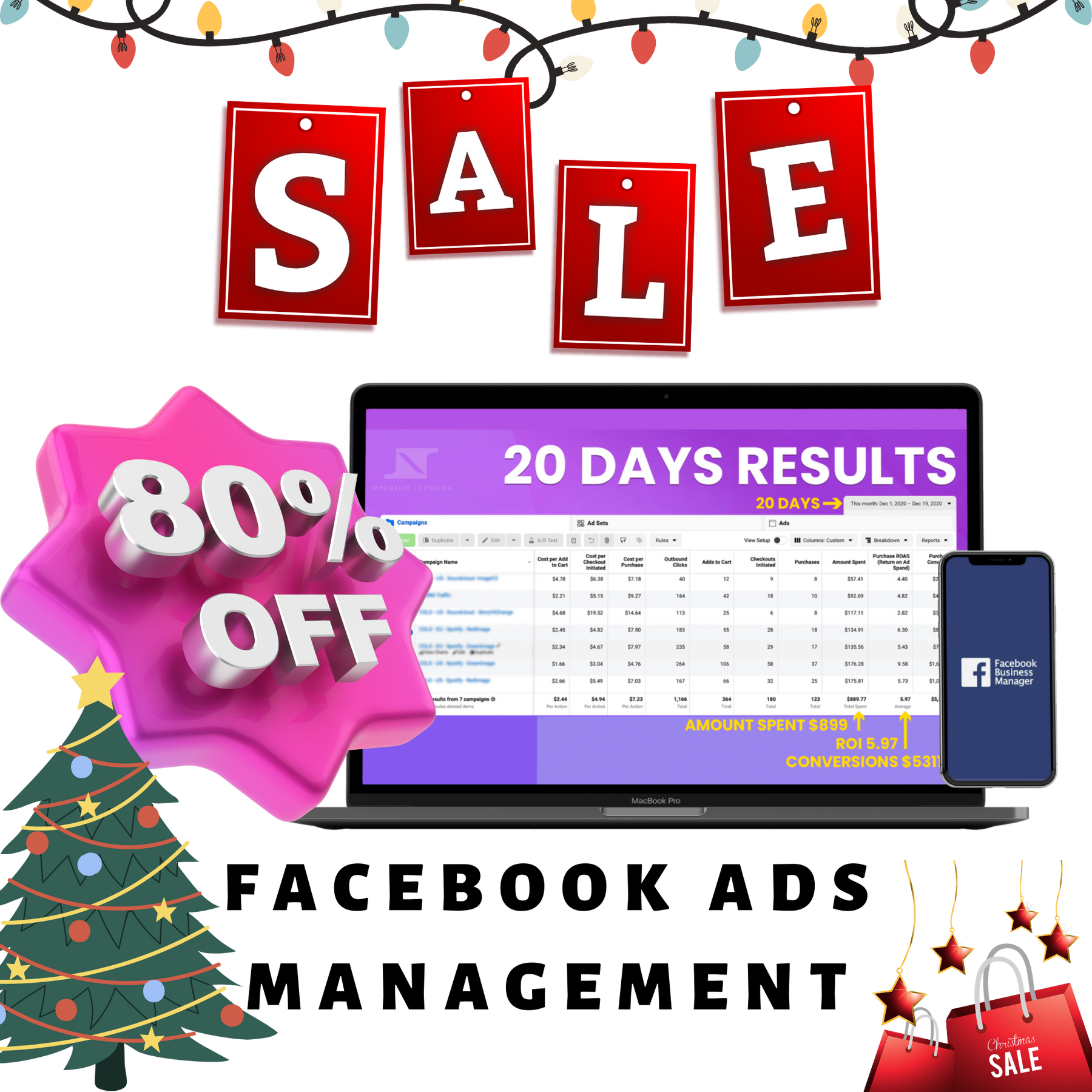 4 Weeks Of Facebook Ads Management At 50% OFF + 3 FREE Video Ads And Free Thumbnails + Winning Products PDF